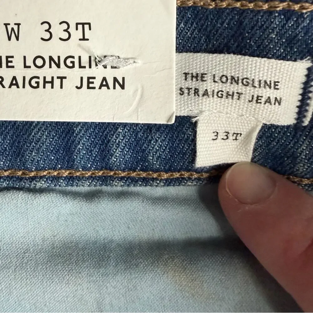 Madewell The Tall Longline Straight Jean Size 33T